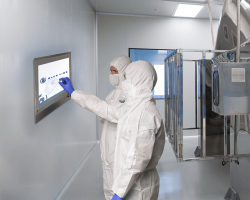 HMI monitor for in-wall mounting in cleanroom