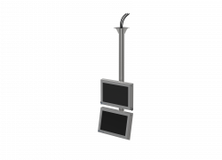 Ceiling or pedestal mounting for dual HMIs vertical