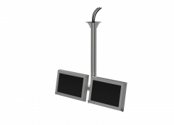 Ceiling or pedestal mounting for dual HMIs horizontal