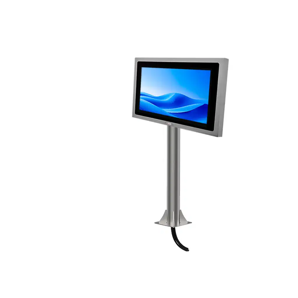 Pedestal mounting with hidden cables and connectors