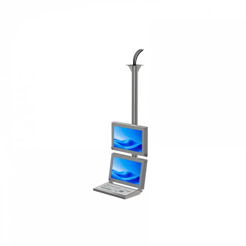 Ceiling or pedestal mounting for dial HMIs vertical