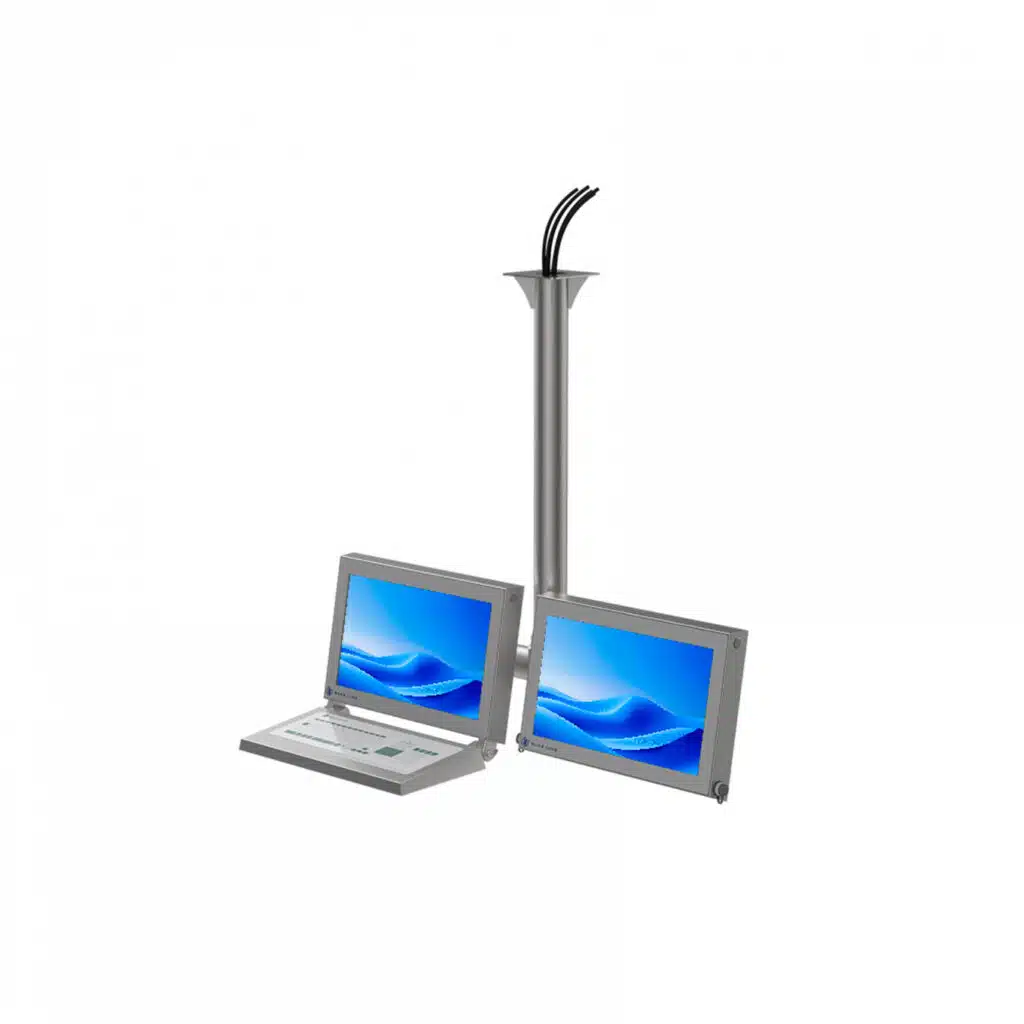 Ceiling or pedestal mounting for dual HMIs