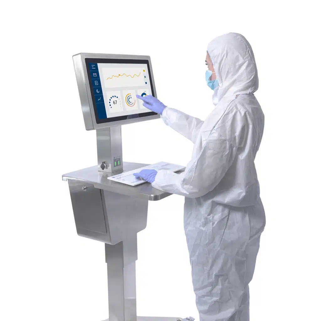 Mobile Operator Station T3000 being used by cleanroom operator