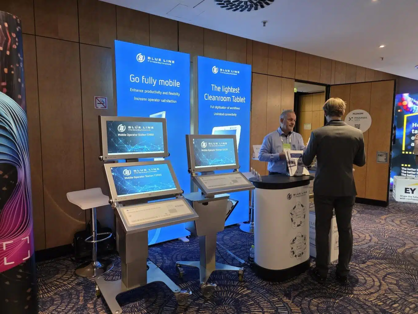 Meet us at Pharma MES Europe 2026. Blue Line Mobile Operator Stations. Blue Line mobile solutions