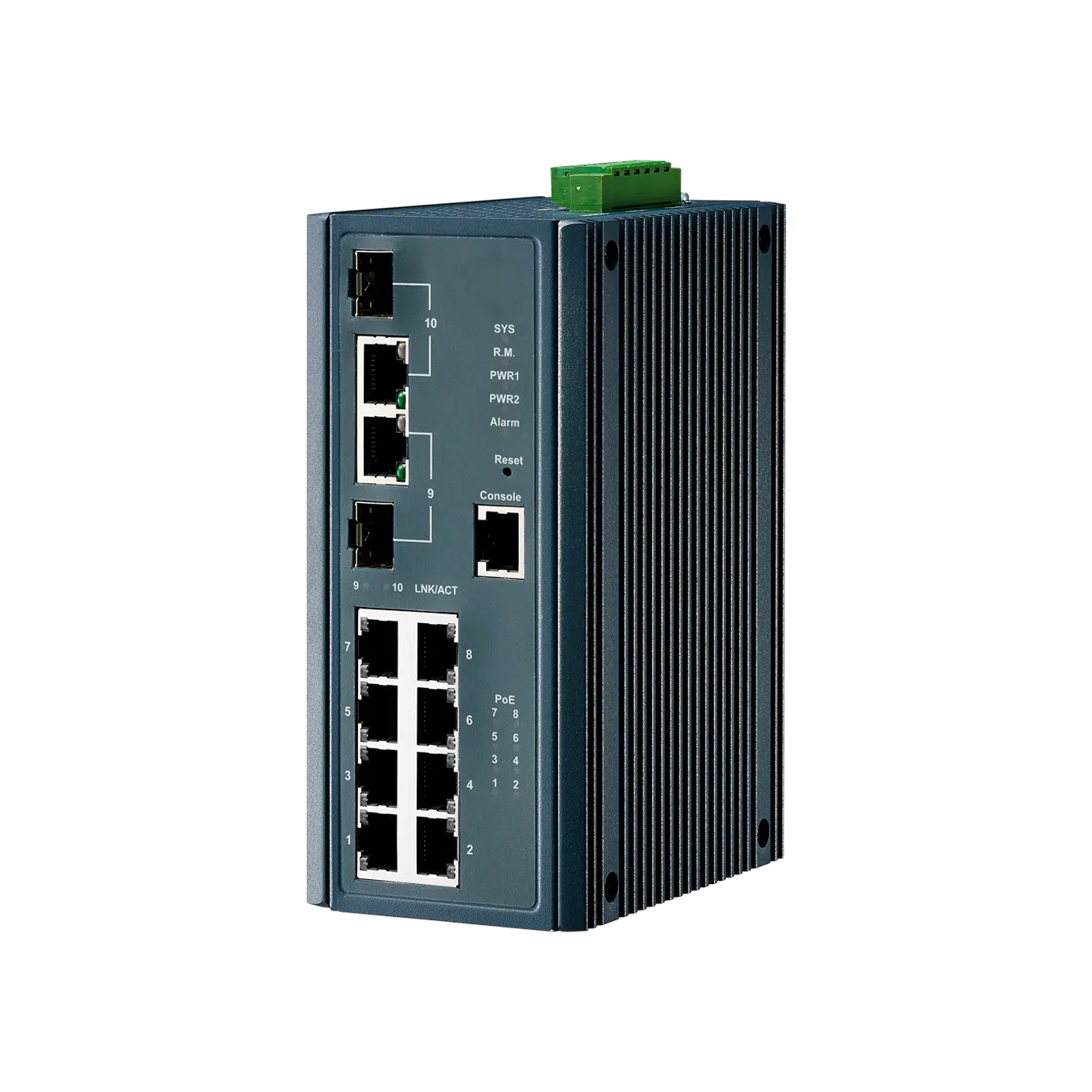 dark grey Blue Line Marine Ethernet Switch. easy to use
